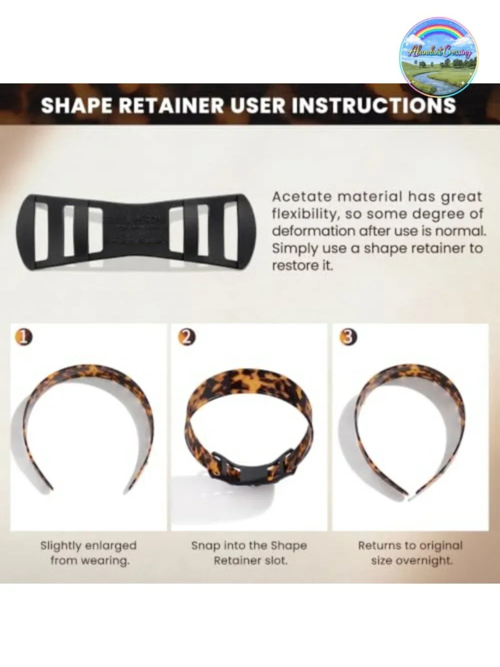 Luxury Acetate Hairband for Women Adjustable Lightweight Comfortable